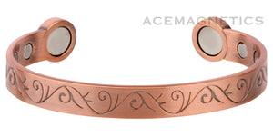 "Major League  4" Copper Bracelet With Magnets