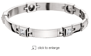 "Argent" Titanium Magnetic Bracelet With Germanium Inserts