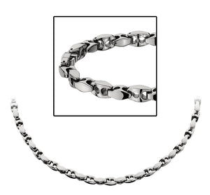 "Links" Titanium "Non Magnetic" 22" Necklace Bracelet Combo