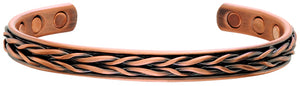 "Weave" Design Copper Bracelet With Magnets